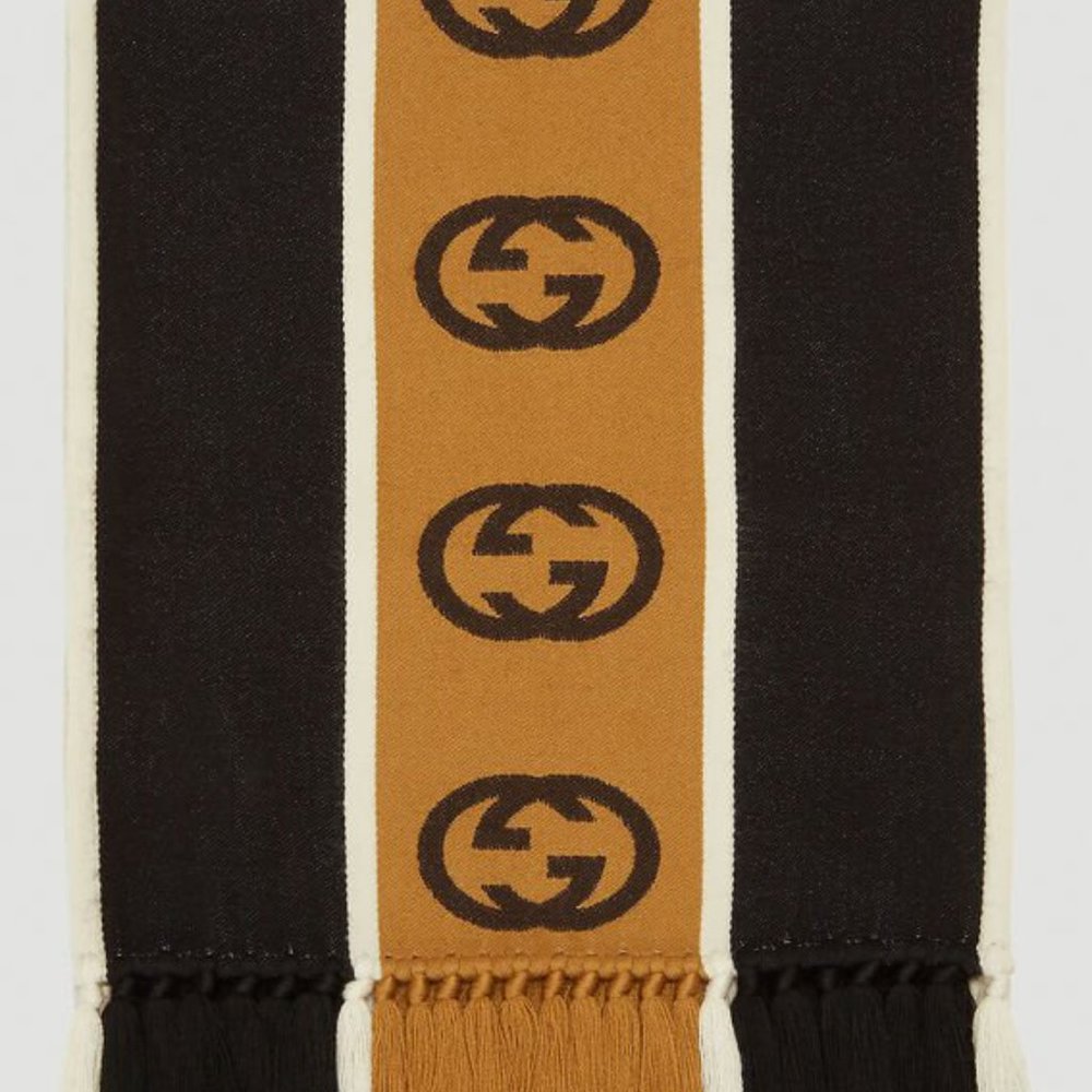 Gucci GG-jacquard Striped Wool-blend Scarf NEW WITH TAGS - Picture 5 of 9